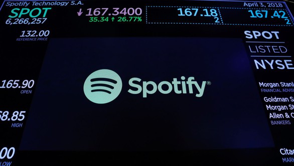 Phiên phát hành cổ phiếu đầu tiên của Spotify thắng lớn - Ảnh 1. Phiên phát hành cổ phiếu đầu tiên của Spotify thắng lớn - Ảnh 1.