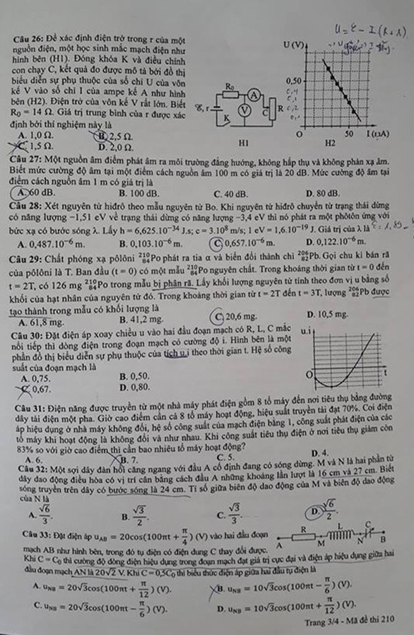 Xem đề vật lý THPT quốc gia: hỏi nhiều về điện, có kiến thức lớp 11 - Ảnh 3. Xem đề vật lý THPT quốc gia: hỏi nhiều về điện, có kiến thức lớp 11 - Ảnh 3.