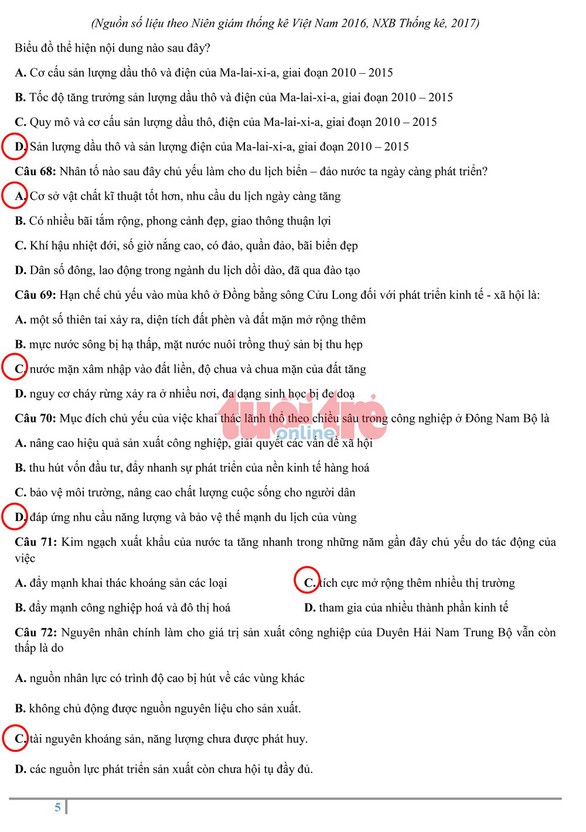 Đề địa lý THPT quốc gia: khó lấy điểm tuyệt đối - Ảnh 10. Đề địa lý THPT quốc gia: khó lấy điểm tuyệt đối - Ảnh 10.
