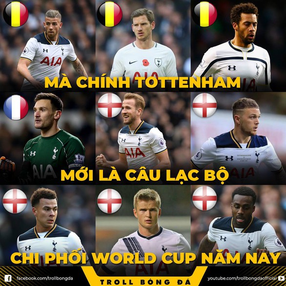 Trùm cuối tại World Cup: Tottenham vượt mặt Barca, Real - Ảnh 4. Trùm cuối tại World Cup: Tottenham vượt mặt Barca, Real - Ảnh 4.