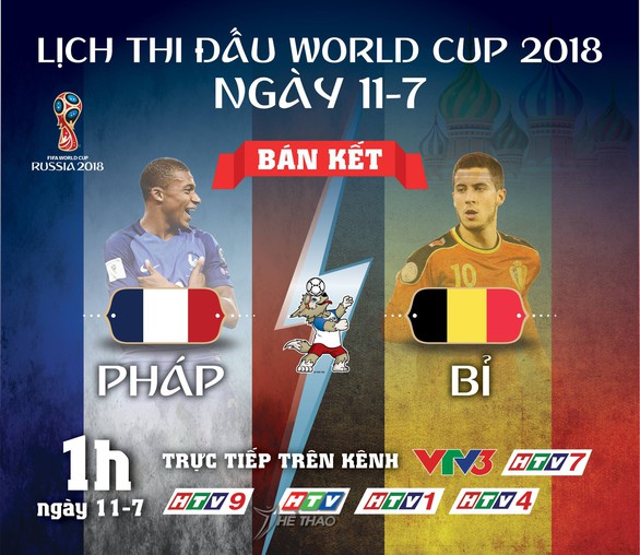 Lịch thi đấu World Cup vòng bán kết ngày 10-7 - Ảnh 1. Lịch thi đấu World Cup vòng bán kết ngày 10-7 - Ảnh 1.