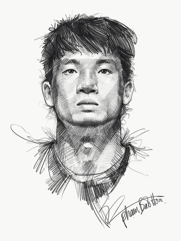 Bộ tranh chì sống động vẽ đội tuyển U23 Việt Nam - Ảnh 9. Bộ tranh chì sống động vẽ đội tuyển U23 Việt Nam - Ảnh 9.
