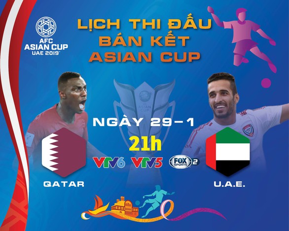Lịch truyền hình Asian Cup ngày 29-1: chủ nhà UAE quyết chiến Qatar - Ảnh 1. Lịch truyền hình Asian Cup ngày 29-1: chủ nhà UAE quyết chiến Qatar - Ảnh 1.