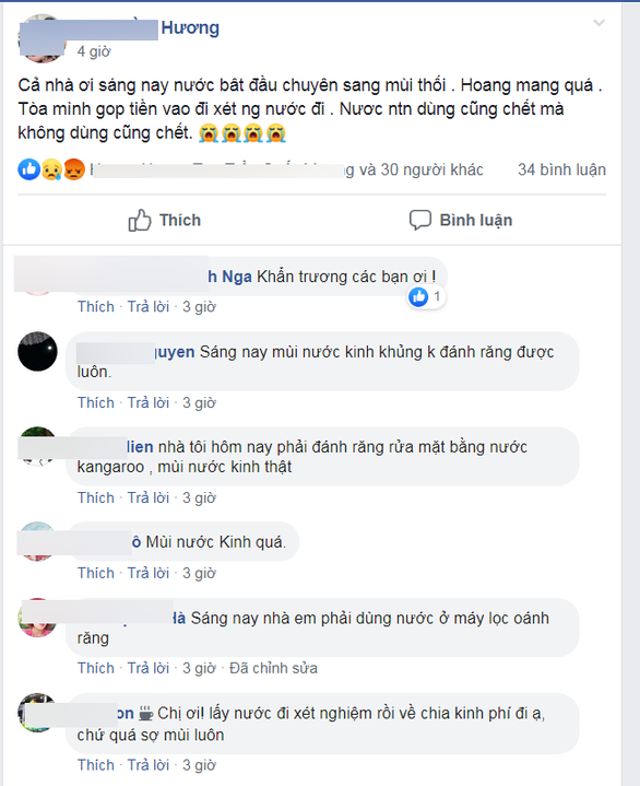 Nhiều khu dân cư ở Hà Nội hoang mang vì nước máy có mùi nhựa cháy - Ảnh 2. Nhiều khu dân cư ở Hà Nội hoang mang vì nước máy có mùi nhựa cháy - Ảnh 2.