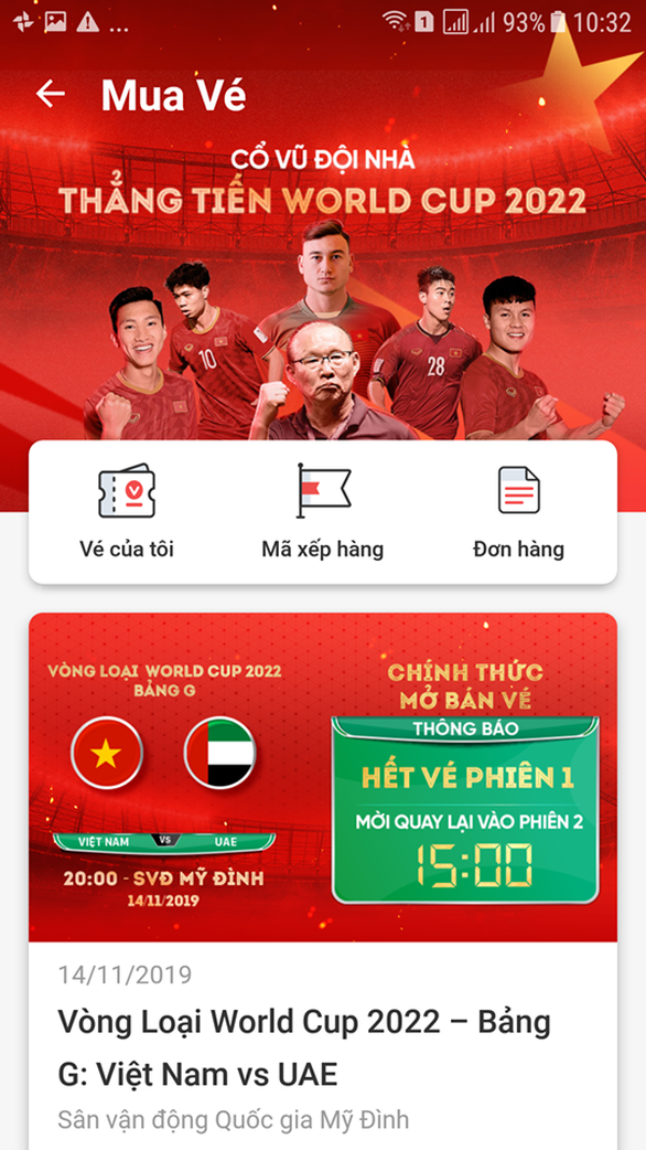 Vé trận Việt Nam - UAE bán hết trong ‘một nốt nhạc’ - Ảnh 2. Vé trận Việt Nam - UAE bán hết trong ‘một nốt nhạc’ - Ảnh 2.