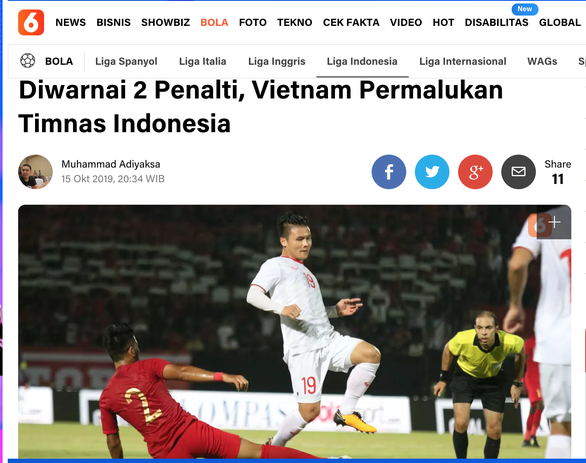 Liputan6: ‘Tuyển Việt Nam khiến Indonesia xấu mặt’ - Ảnh 1. Liputan6: ‘Tuyển Việt Nam khiến Indonesia xấu mặt’ - Ảnh 1.
