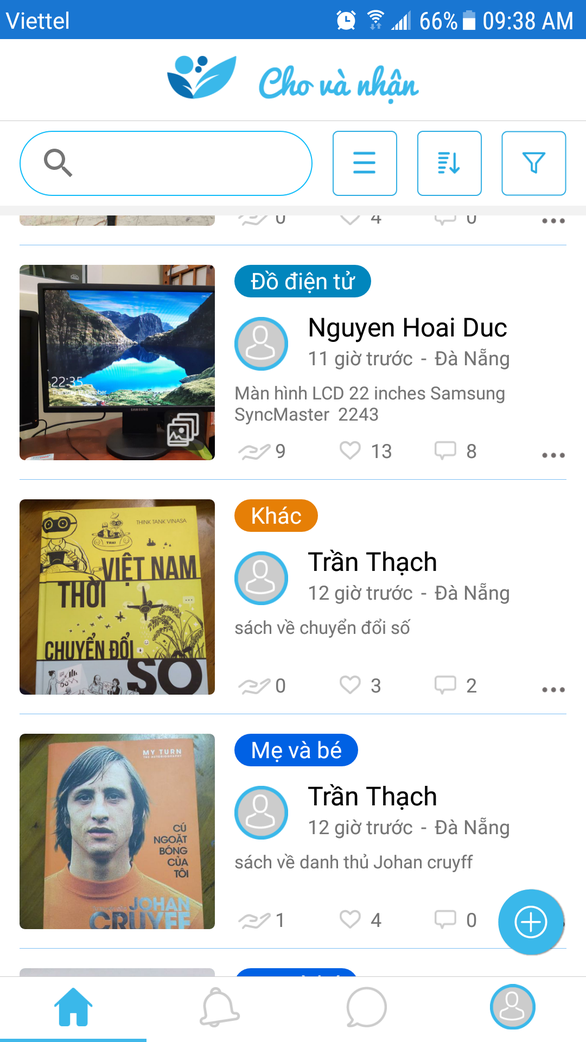 Cho và nhận vật phẩm dễ dàng qua ứng dụng điện thoại - Ảnh 1. Cho và nhận vật phẩm dễ dàng qua ứng dụng điện thoại - Ảnh 1.