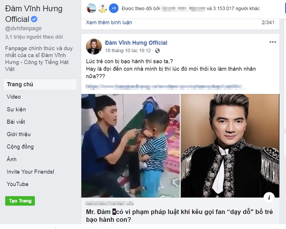 Vụ Facebook Đàm Vĩnh Hưng nghi kích động: người treo thưởng, người đánh đều vi phạm - Ảnh 1. Vụ Facebook Đàm Vĩnh Hưng nghi kích động: người treo thưởng, người đánh đều vi phạm - Ảnh 1.