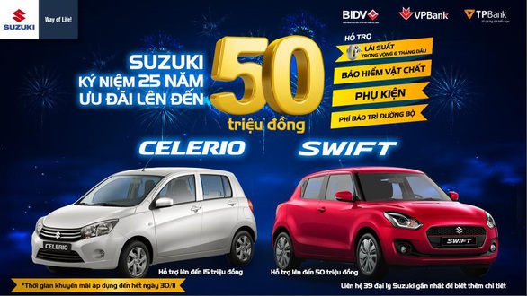 Suzuki ưu đãi lớn lên đến 50 triệu, cơ hội sở hữu ôtô trước Tết - Ảnh 1. Suzuki ưu đãi lớn lên đến 50 triệu, cơ hội sở hữu ôtô trước Tết - Ảnh 1.