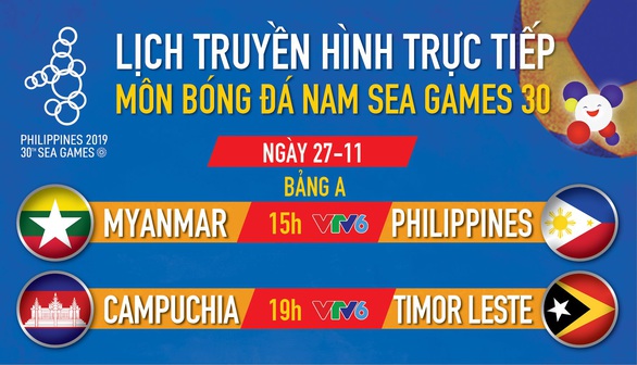 Lịch trực tiếp bóng đá nam SEA Games 27-11: Tâm điểm Myanmar gặp Philippines - Ảnh 1. Lịch trực tiếp bóng đá nam SEA Games 27-11: Tâm điểm Myanmar gặp Philippines - Ảnh 1.