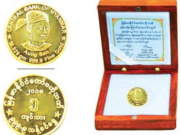 Myanmar phát hành tiền xu bằng vàng mới - Ảnh 1. Myanmar phát hành tiền xu bằng vàng mới - Ảnh 1.