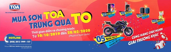Sơn TOA trao thưởng xe mô tô cho khách hàng trúng thưởng - Ảnh 1. Sơn TOA trao thưởng xe mô tô cho khách hàng trúng thưởng - Ảnh 1.