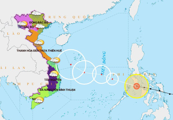 Bão Phanfone giật cấp 14, vào Biển Đông trong tối nay 25-12 - Ảnh 1.