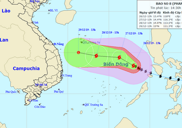 Bão số 8 có thể tan trên biển ngày 29, 30-12 - Ảnh 1. Bão số 8 có thể tan trên biển ngày 29, 30-12 - Ảnh 1.