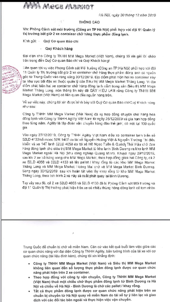 MM Mega Market khẳng định không liên quan 5 tấn lưỡi vịt, trứng non... bốc mùi - Ảnh 1. MM Mega Market khẳng định không liên quan 5 tấn lưỡi vịt, trứng non... bốc mùi - Ảnh 1.