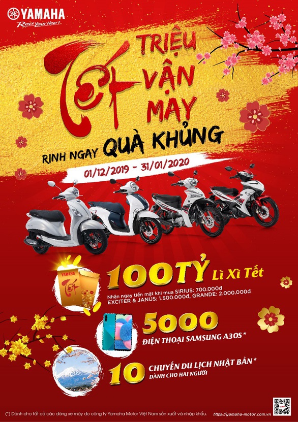 Yamaha chơi lớn lì xì 100 tỉ cho khách hàng mua xe - Ảnh 1. Yamaha chơi lớn lì xì 100 tỉ cho khách hàng mua xe - Ảnh 1.