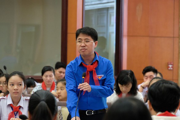 Thiếu nhi nói chuyện về môi trường với lãnh đạo TP.HCM - Ảnh 4. Thiếu nhi nói chuyện về môi trường với lãnh đạo TP.HCM - Ảnh 4.