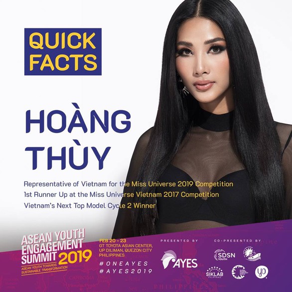 Hoàng Thùy làm diễn giả tại Hội nghị Liên kết thanh niên Đông Nam Á - Ảnh 1. Hoàng Thùy làm diễn giả tại Hội nghị Liên kết thanh niên Đông Nam Á - Ảnh 1.