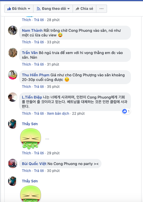 CĐV Việt Nam hụt hẫng vì Công Phượng không được ra sân - Ảnh 2. CĐV Việt Nam hụt hẫng vì Công Phượng không được ra sân - Ảnh 2.