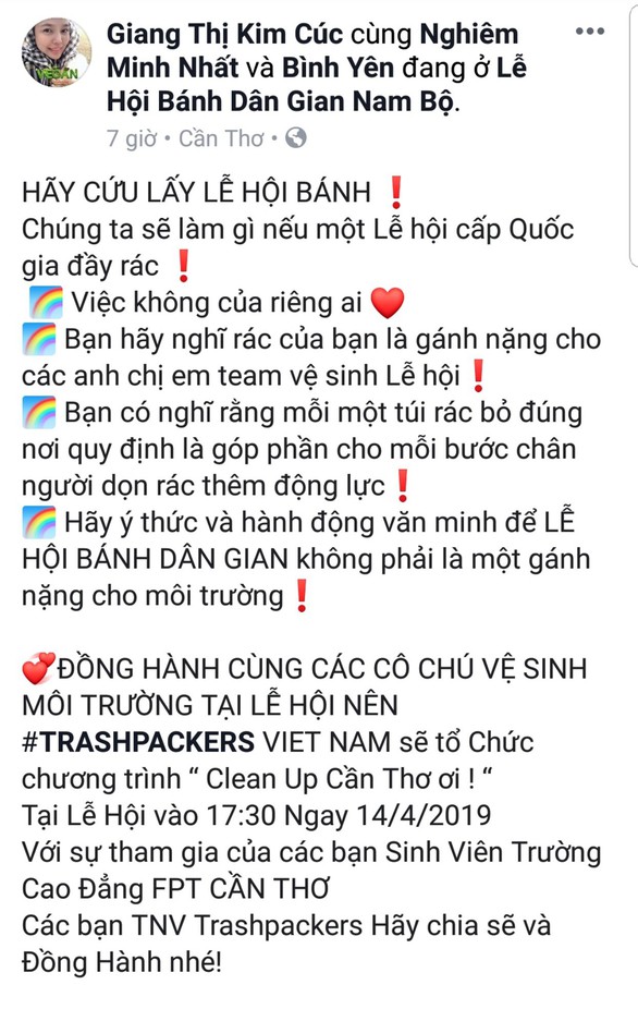 Từ TP.HCM đến lễ hội ở Cần Thơ để... dọn rác - Ảnh 2. Từ TP.HCM đến lễ hội ở Cần Thơ để... dọn rác - Ảnh 2.