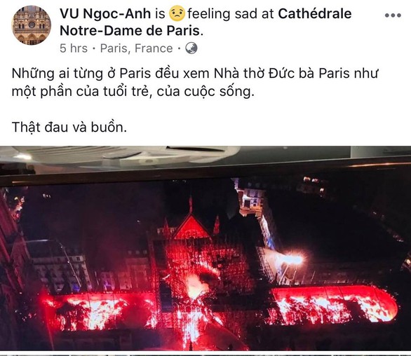 Nhà thờ Đức Bà Paris bốc cháy, người Việt bàng hoàng chia sẻ kỷ niệm - Ảnh 5. Nhà thờ Đức Bà Paris bốc cháy, người Việt bàng hoàng chia sẻ kỷ niệm - Ảnh 5.