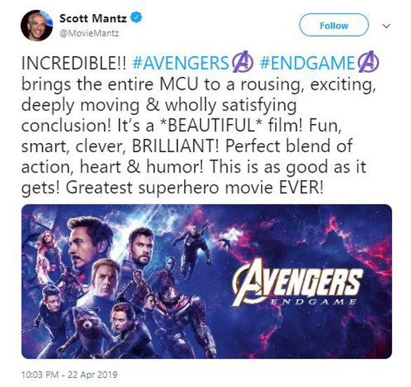 Giới phê bình ngây ngất sau khi xem Avengers: Endgame - Ảnh 3. Giới phê bình ngây ngất sau khi xem Avengers: Endgame - Ảnh 3.