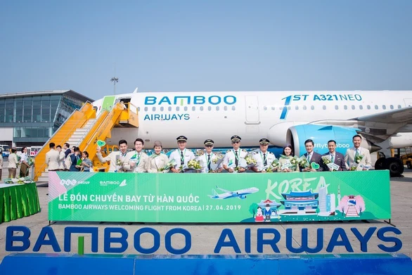Bamboo Airways đón chuyến bay quốc tế đầu tiên từ Hàn Quốc - Ảnh 4. Bamboo Airways đón chuyến bay quốc tế đầu tiên từ Hàn Quốc - Ảnh 4.
