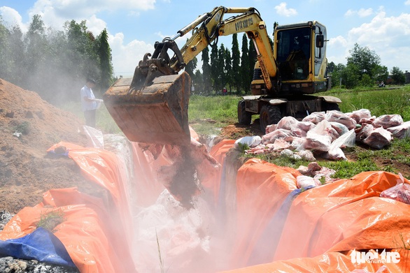 Tiêu hủy hơn 4 tấn thịt bị dịch tả heo châu Phi tại một kho lạnh - Ảnh 6. Tiêu hủy hơn 4 tấn thịt bị dịch tả heo châu Phi tại một kho lạnh - Ảnh 6.