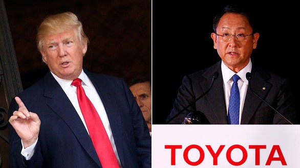 Ông Trump ghẹo chủ tịch Toyota chẳng ra dáng ông chủ - Ảnh 1. Ông Trump ghẹo chủ tịch Toyota chẳng ra dáng ông chủ - Ảnh 1.
