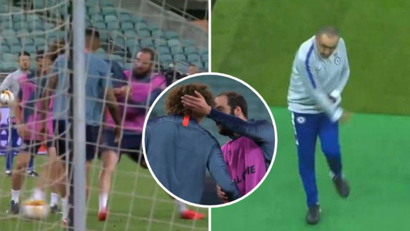 Luiz và Higuain cãi vã, HLV Sarri ném mũ bỏ dỡ buổi tập của Chelsea - Ảnh 1. Luiz và Higuain cãi vã, HLV Sarri ném mũ bỏ dỡ buổi tập của Chelsea - Ảnh 1.