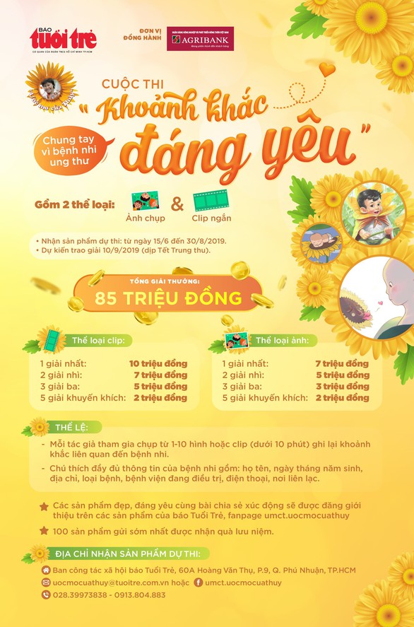 Thi ảnh và video Khoảnh khắc đáng yêu tặng giải thưởng cho bệnh nhi ung thư - Ảnh 1. Thi ảnh và video Khoảnh khắc đáng yêu tặng giải thưởng cho bệnh nhi ung thư - Ảnh 1.