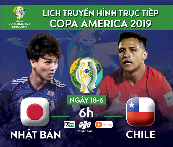 Lịch trực tiếp Chile gặp Nhật Bản ngày 18-6 - Ảnh 1. Lịch trực tiếp Chile gặp Nhật Bản ngày 18-6 - Ảnh 1.