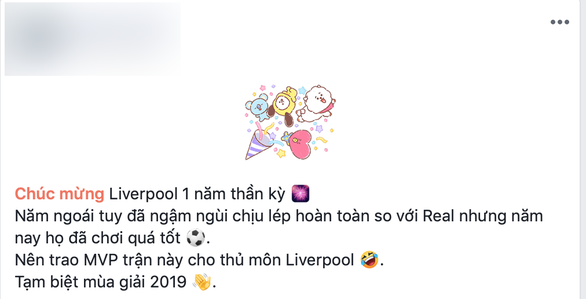 CĐV Liverpool ‘sướng’ vì đội nhà xóa được cái dớp thất bại để đăng quang - Ảnh 1. CĐV Liverpool ‘sướng’ vì đội nhà xóa được cái dớp thất bại để đăng quang - Ảnh 1.