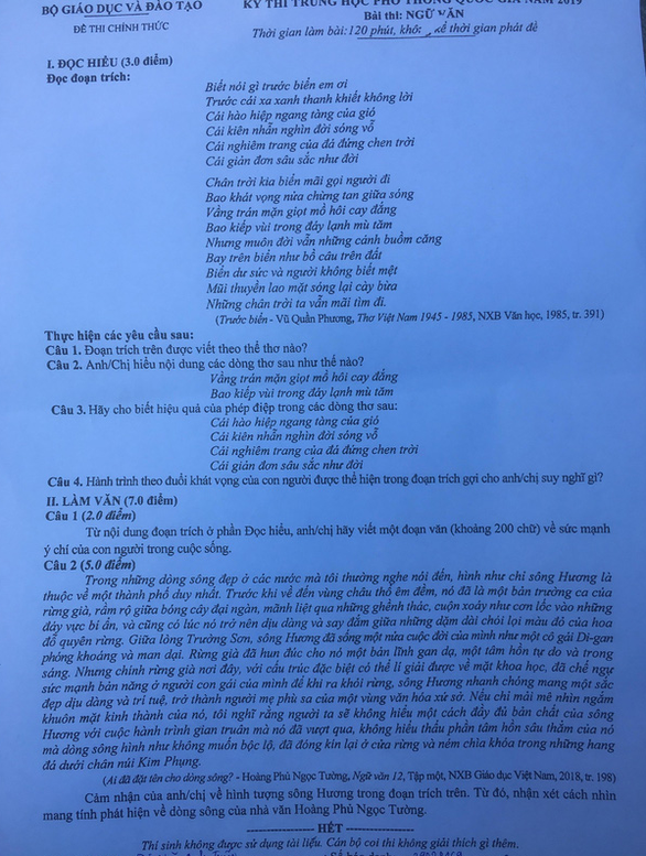 Thầy giáo dạy văn cũng thấy đề... quá khó - Ảnh 2. Thầy giáo dạy văn cũng thấy đề... quá khó - Ảnh 2.
