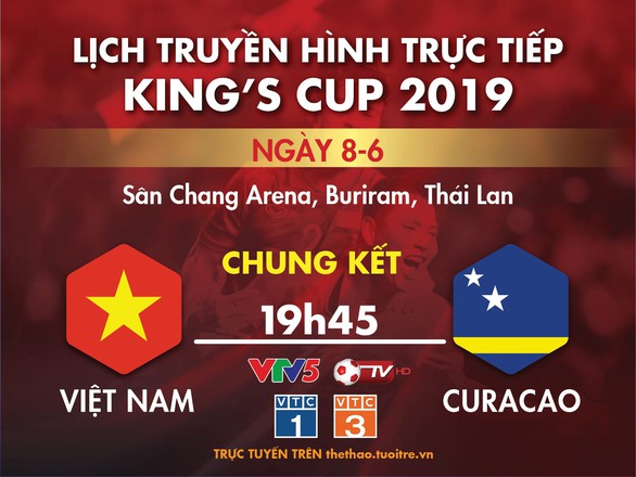Lịch trực tiếp chung kết Kings Cup giữa Việt Nam và Curacao - Ảnh 1. Lịch trực tiếp chung kết Kings Cup giữa Việt Nam và Curacao - Ảnh 1.