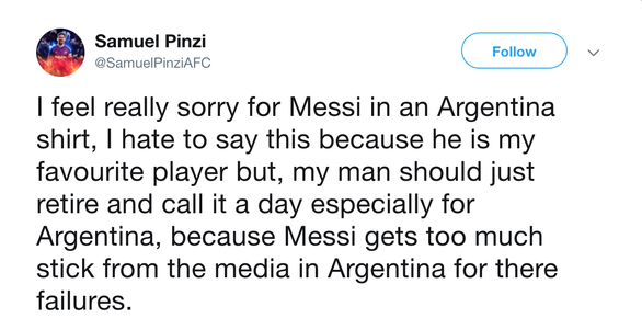 CĐV kêu gọi Messi ‘bỏ’ Argentina vì có đồng đội kém - Ảnh 2. CĐV kêu gọi Messi ‘bỏ’ Argentina vì có đồng đội kém - Ảnh 2.