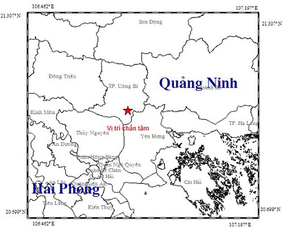 Quảng Ninh xuất hiện động đất 3,2 độ Richter - Ảnh 1. Quảng Ninh xuất hiện động đất 3,2 độ Richter - Ảnh 1.