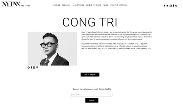 Công Trí trở lại Tuần lễ thời trang New York với 60 mẫu thiết kế mới nhất - Ảnh 1. Công Trí trở lại Tuần lễ thời trang New York với 60 mẫu thiết kế mới nhất - Ảnh 1.