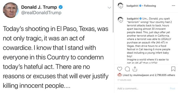 Rihanna, Cardi B chỉ trích ông Trump trong vụ xả súng phân biệt chủng tộc - Ảnh 1. Rihanna, Cardi B chỉ trích ông Trump trong vụ xả súng phân biệt chủng tộc - Ảnh 1.