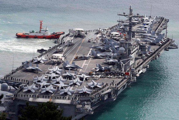 Tàu sân bay Mỹ USS Ronald Reagan đến Philippines sau khi tuần tra Biển Đông - Ảnh 1. Tàu sân bay Mỹ USS Ronald Reagan đến Philippines sau khi tuần tra Biển Đông - Ảnh 1.
