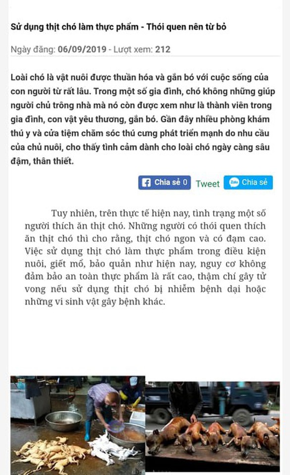 TP.HCM khuyên dân bỏ ăn thịt chó - Ảnh 1. TP.HCM khuyên dân bỏ ăn thịt chó - Ảnh 1.