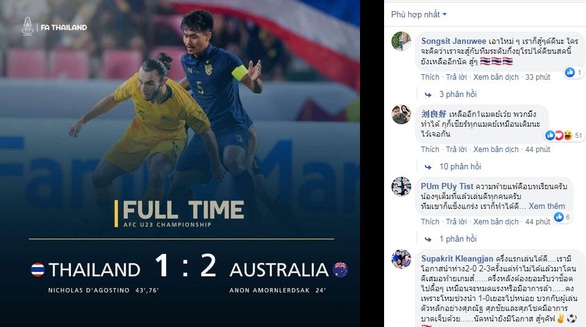 Thua ngược Úc 1-2, cổ động viên Thái tiếc nhưng rất tự hào - Ảnh 1. Thua ngược Úc 1-2, cổ động viên Thái tiếc nhưng rất tự hào - Ảnh 1.