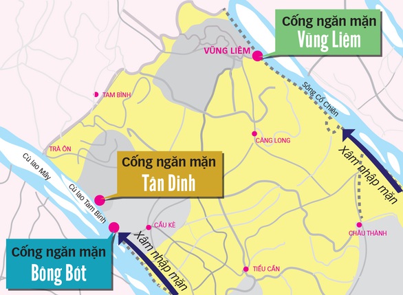 Miền Tây tất bật chống mặn xuyên Tết - Ảnh 3. Miền Tây tất bật chống mặn xuyên Tết - Ảnh 3.