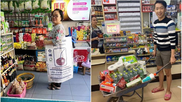 Dân Thái xách giỏ lưới, đẩy xe cút kít thay túi nhựa khi mua sắm - Ảnh 1. Dân Thái xách giỏ lưới, đẩy xe cút kít thay túi nhựa khi mua sắm - Ảnh 1.