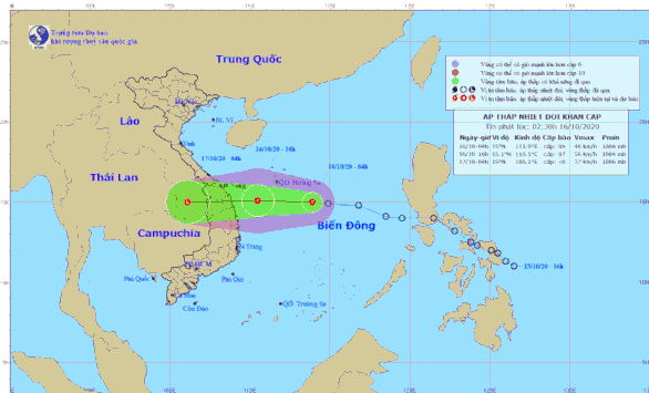 Nóng: Áp thấp nhiệt đới đang hướng về Đà Nẵng - Khánh Hòa - Ảnh 1.