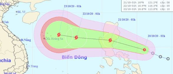 Hai ngày nữa thôi, tâm bão lại cách quần đảo Hoàng Sa 410 km, gió giập cấp 11 - Ảnh 1.