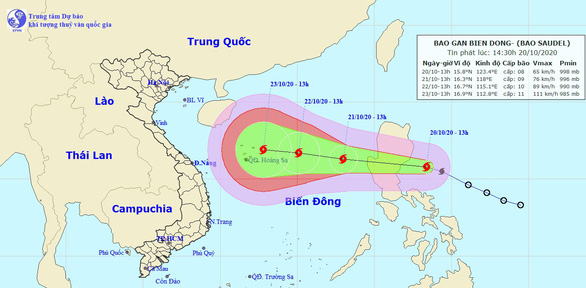 Bão áp sát Philipines, tăng cấp khi vào Biển Đông và hướng tới miền Trung - Ảnh 1.