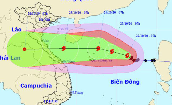 Bão số 8 tăng cấp, đang cách Hoàng Sa 400km - Ảnh 1.