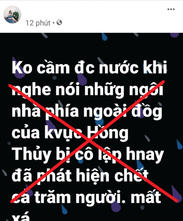 Hóng hớt đăng tin Lệ Thủy có ‘cả trăm người chết vì lũ lụt’, hai Facebooker bị phạt - Ảnh 1.