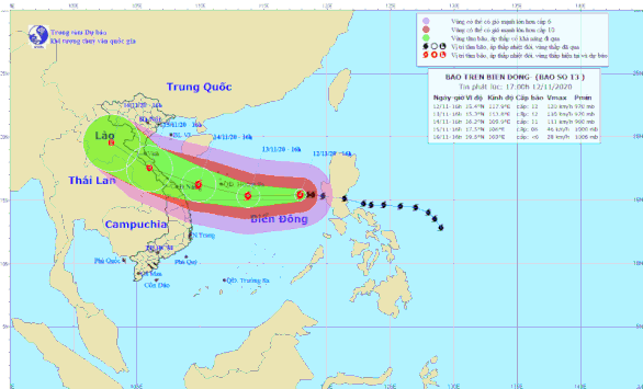 Bão Vamco dự báo vào các tỉnh từ Hà Tĩnh đến Thừa Thiên Huế - Ảnh 1.
